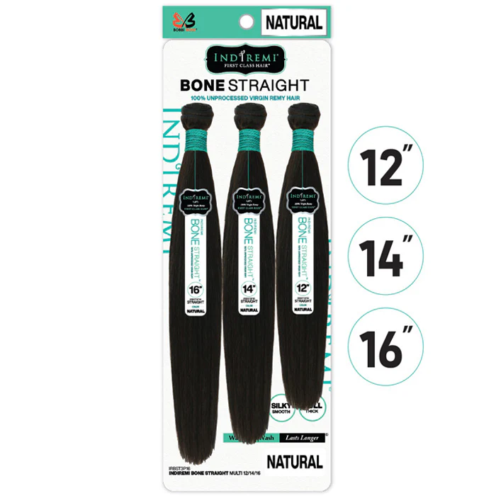 Bobbi Boss Indiremi 100% Unprocessed Virgin Remy Hair Weave - BONE STRAIGHT MULTI - Image 3