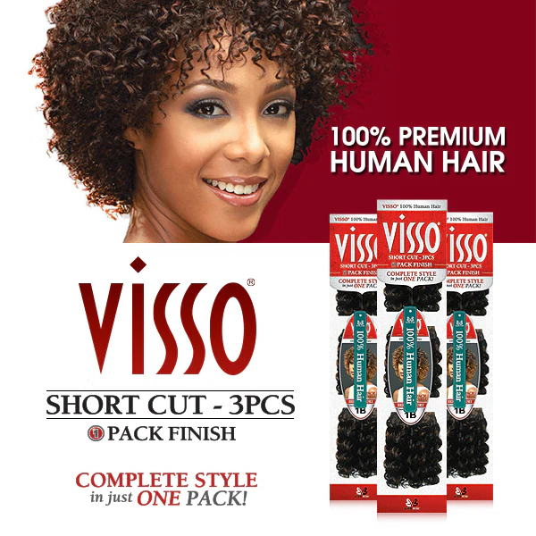 Bobbi Boss Visso 100% Human Hair Weave - GLAM SHORT 3 PCS (1 Pack Complete) - Image 5