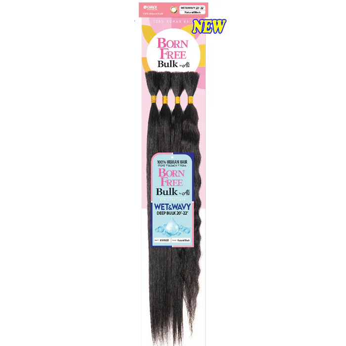 Chade Born Free Bulk By Ali 100% Human Hair New Wet & Wavy Braids - DEEP BULK 20-22"