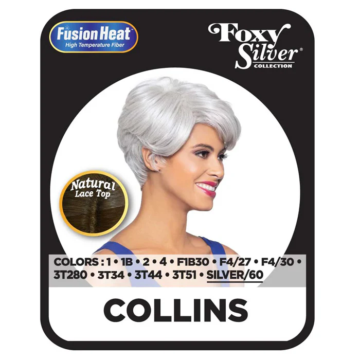 Foxy Silver Natural Lace Top Full Wig - COLLINS - Image 2