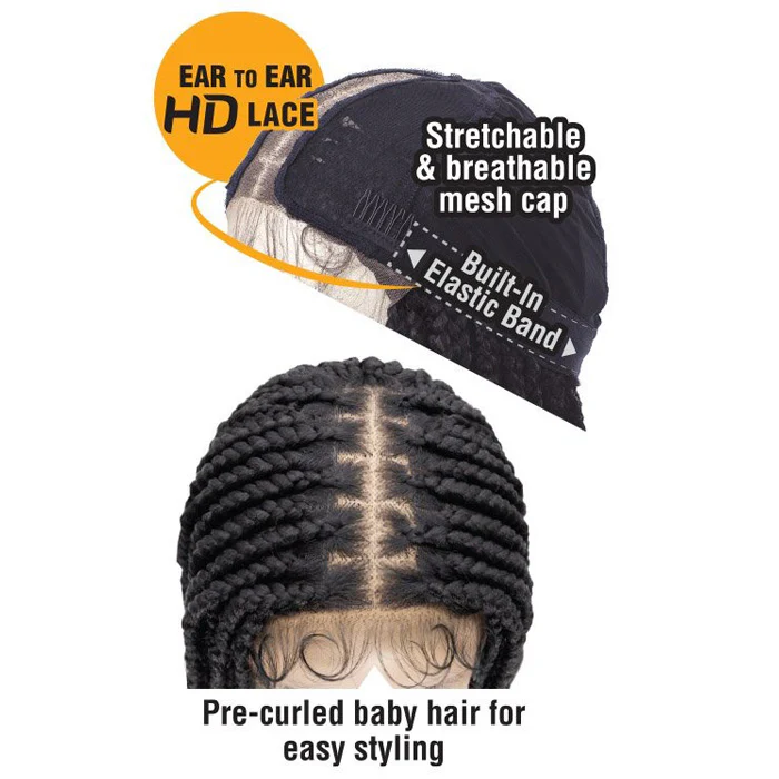 Freetress Equal Braided Freedom Part HD Lace Front Wig - KNOTLESS BOHO BOX - Image 4