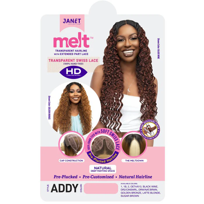 Janet Collection Melt Extended HD Swiss Part Lace Wig- ADDY - Image 4