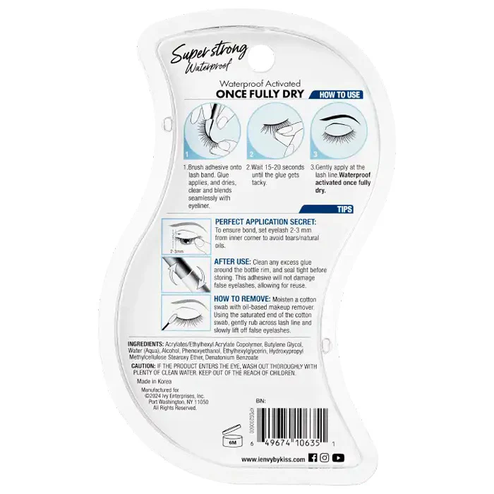 Kiss I-Envy Super Strong Waterproof  Eyelash Adhesive - CLEAR - Image 4