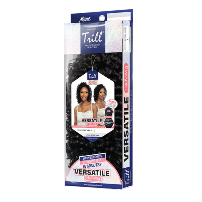 Mane Concept Trill 100% Unprocessed Human Hair Versatile Half Wig - TRHW201 DEEP WAVE 14" - Image 6