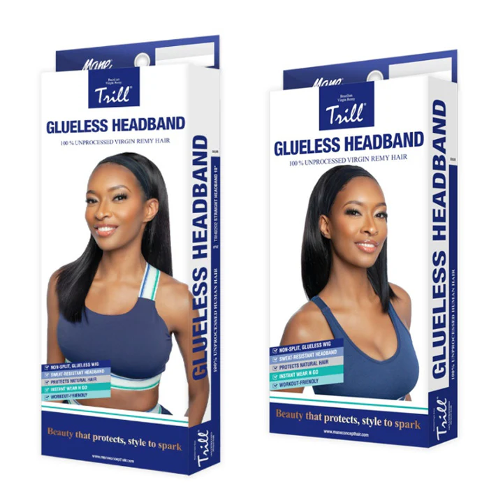 Mane Concept Trill Glueless 100% Unprocessed Virgin Remy Hair Headband Wig - TRHB201/202 STRAIGHT 14/18" - Image 6