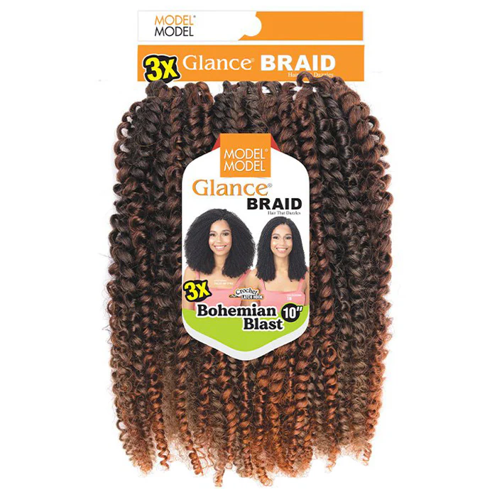 Model Model Glance Crochet Braids - BOHEMIAN BLAST 10" 3X - Image 3