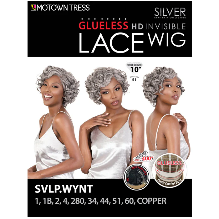 Motown Tress Silver Gray Hair Collection Glueless HD Lace Part Wig - SVLP.WYNT - Image 5