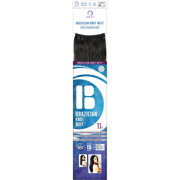 New Born Free 360 Weft 100% Human Hair Brazilian Knot Weft Weave - STRAIGHT 18" - Image 2