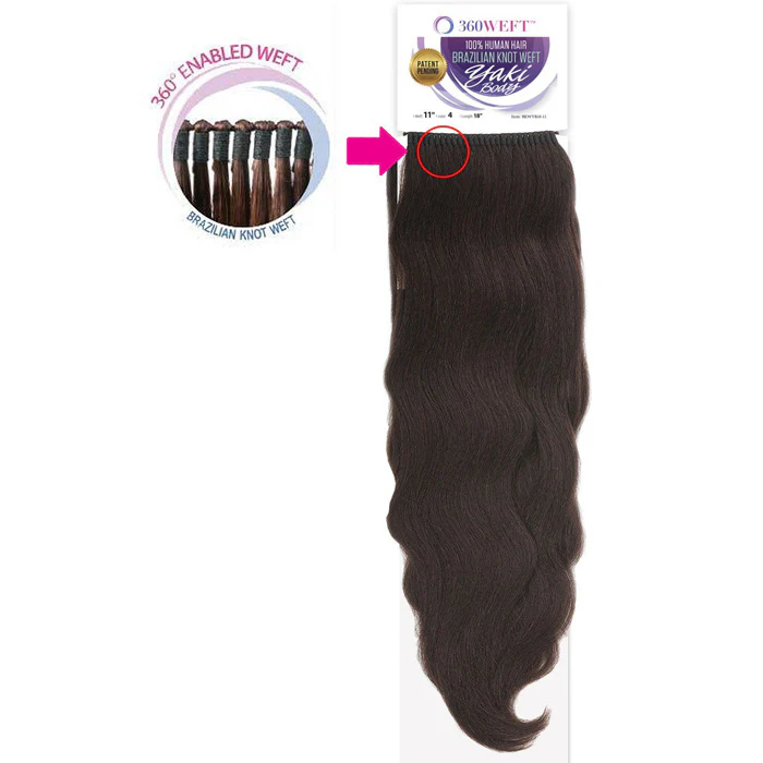 New Born Free 360 Weft 100% Human Hair Brazilian Knot Weft Weave - YAKI BODY 18" - Image 3