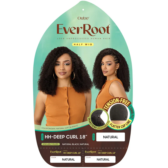 Outre EverRoot 100% Unprocessed Human Hair Half Wig - HH-DEEP CURL 18" - Image 4