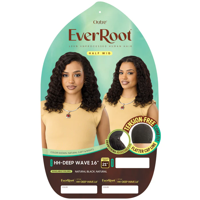 Outre EverRoot 100% Unprocessed Human Hair Half Wig - HH-DEEP WAVE 16" - Image 4