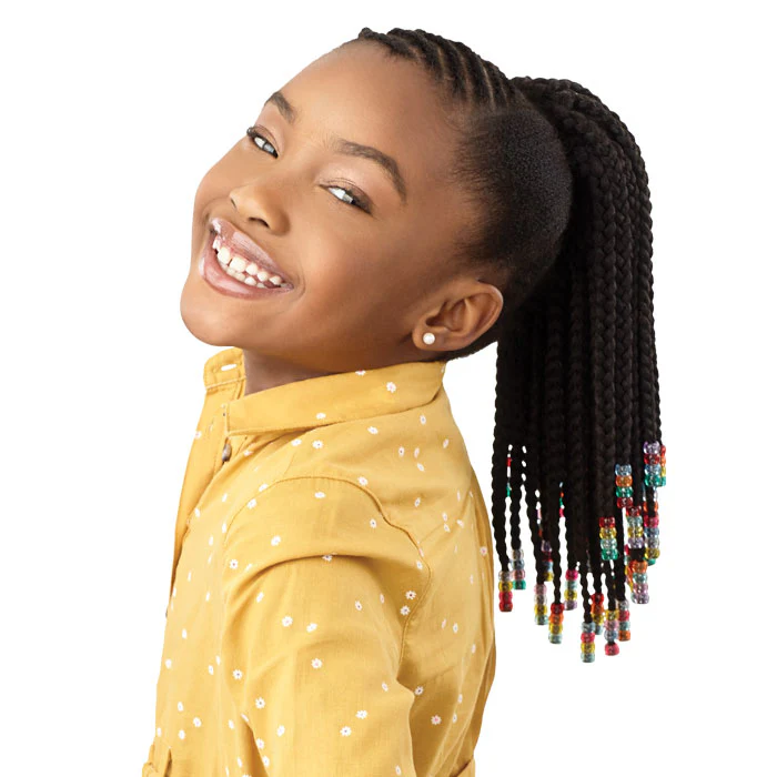 Outre Lil Looks Kids Drawstring Ponytail - BEADED BOX BRAIDS 12"