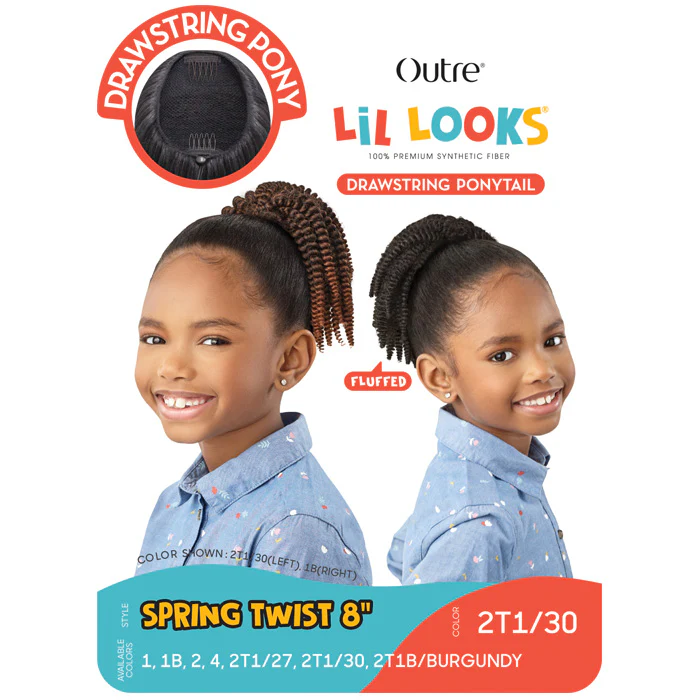 Outre Lil Looks Kids Fluffed Drawstring Ponytail - SPRING TWIST 8" - Image 3
