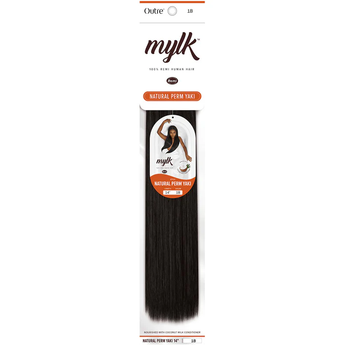 Outre Mylk 100% Remy Human Hair Weaves - NATURAL PERM YAKI 10"/12"/14" - Image 3