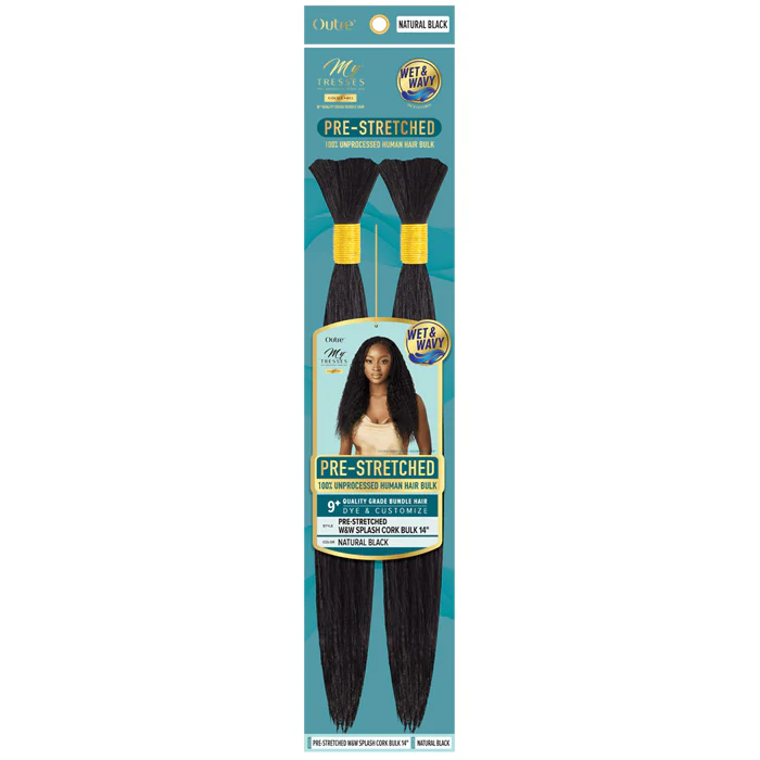 Outre Mytress Gold Label 100% Human Hair Braids - PRESTRETCHED W&W SPLASH CORK BULK 14"-18" - Image 3