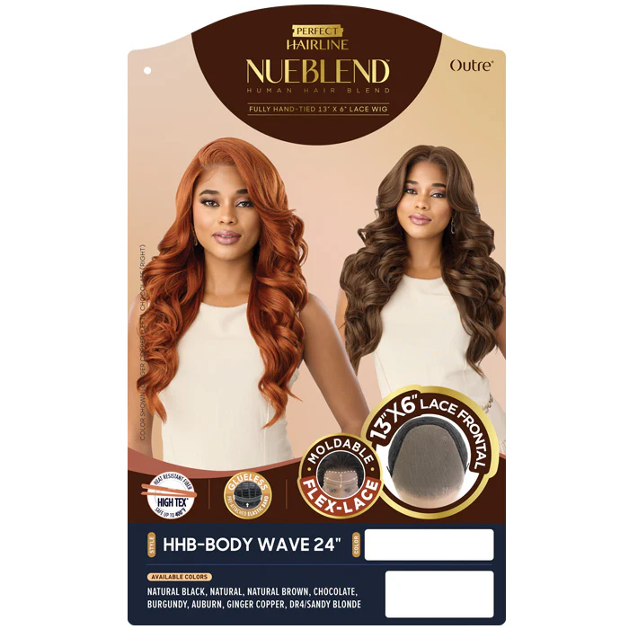 Outre Perfect Hairline Nueblend Human Hair Blend Glueless Flex-Lace 13x6 Lace Frontal Wig - HHB-BODY WAVE 24" - Image 4