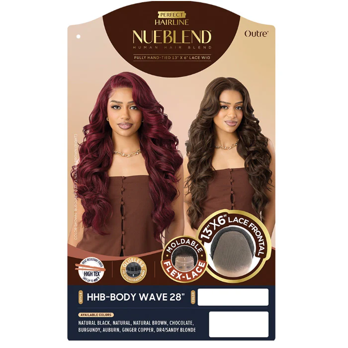 Outre Perfect Hairline Nueblend Human Hair Blend Glueless Flex-Lace 13x6 Lace Frontal Wig - HHB-BODY WAVE 28" - Image 4