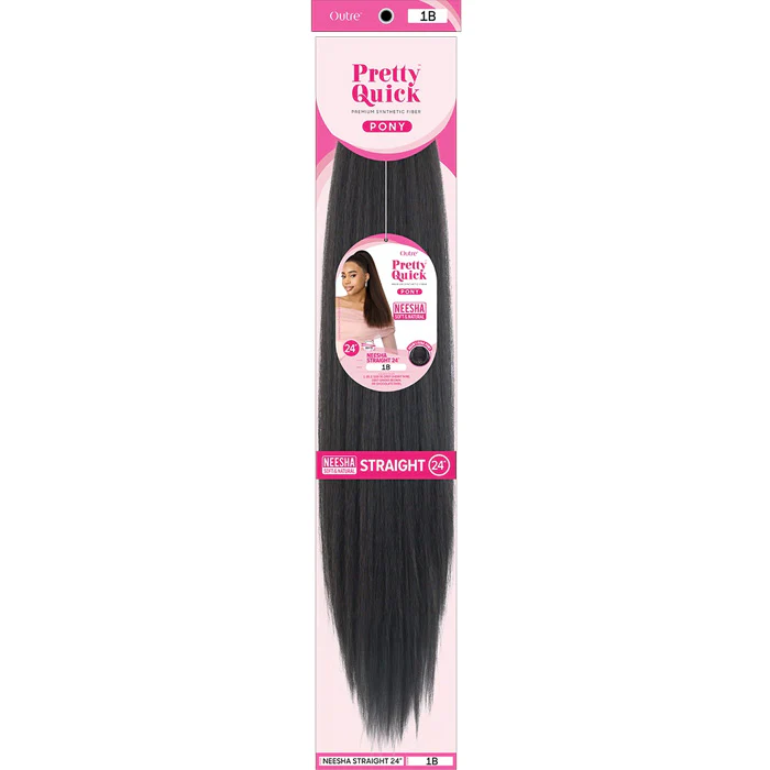 Outre Pretty Quick Pony Drawstring Pony - NEESHA STRAIGHT 24" - Image 5
