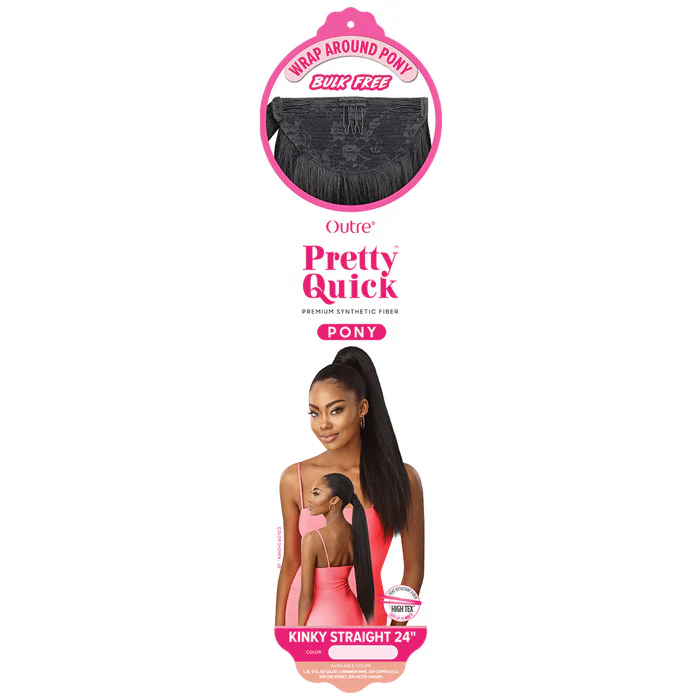 Outre Pretty Quick Wrap Around Pony Bulk Free - KINKY STRAIGHT 24" - Image 4