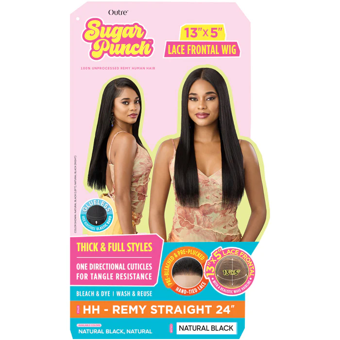 Outre Sugar Punch 100% Unprocessed Remy Human Hair Glueless HD 13x5 Lace Frontal Wig - HH-REMY STRAIGHT 24" - Image 3