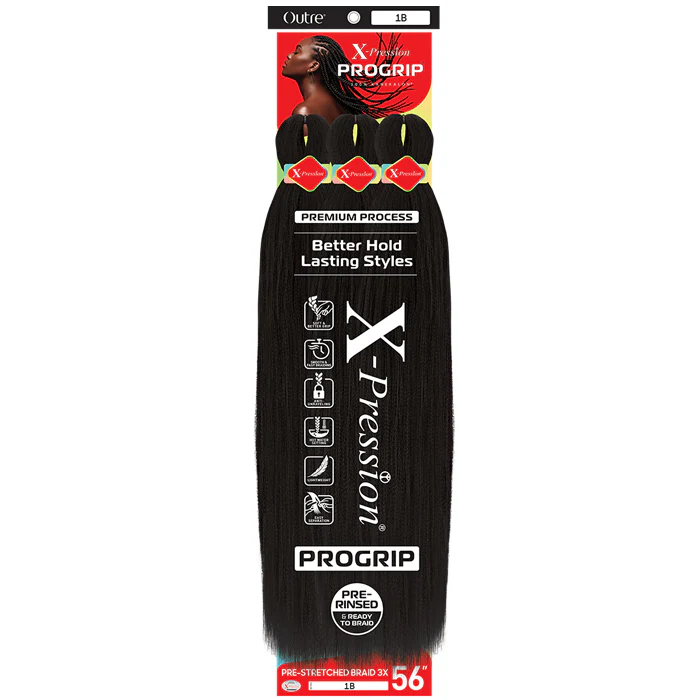 Outre X-Pression PROGRIP Crochet Braid - PRE-STRETCHED STRAIGHT BRAID 56" 3X