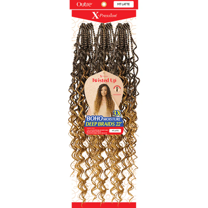 Outre X-Pression Twisted Up Crochet Loop Braid - BOHO MOISTURE DEEP BRAIDS 22" 3X - Image 2
