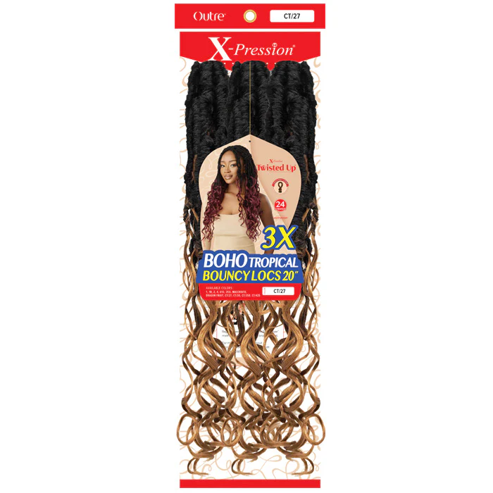 Outre X-Pression Twisted Up Crochet Loop Braid - BOHO TROPICAL BOUNCY LOCS 20" 3X - Image 3