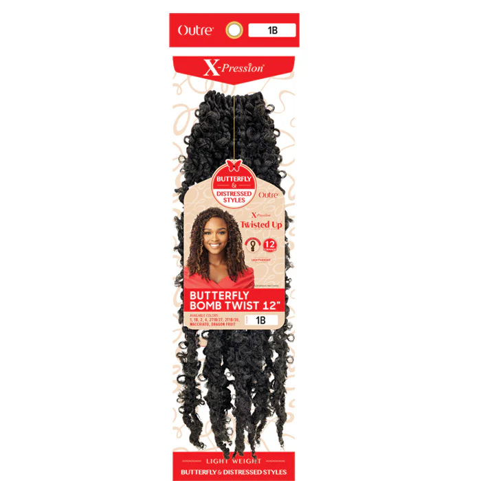 Outre X-Pression Twisted Up Pre-Looped Crochet Braids - BUTTERFLY BOMB TWIST 12" - Image 3