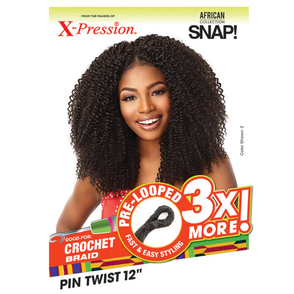 Sensationnel African Collection SNAP 3x Pre-Looped Crochet Braid - PIN TWIST 12" - Image 5