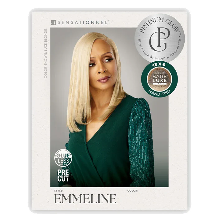 Sensationnel Bare Lace Platinum Glow Glueless Human Hair Blend 13x6 Hand-Made Lace Front Wig - EMMELINE - Image 5