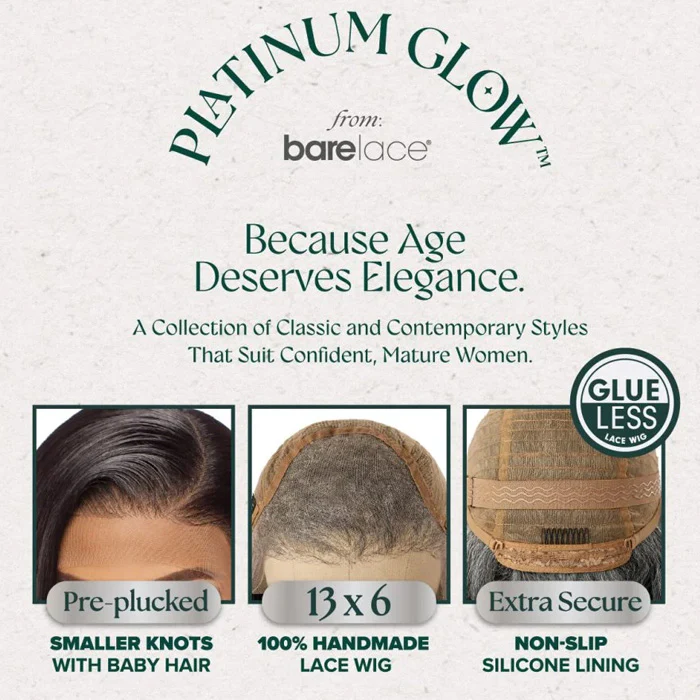 Sensationnel Bare Lace Platinum Glow Glueless Human Hair Blend 13x6 Hand-Made Lace Front Wig - EMMELINE - Image 7