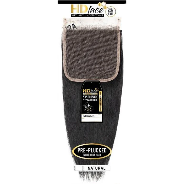 Sensationnel 12A 100% Virgin Human Hair 5X5 HD Lace Closure - STRAIGHT 12