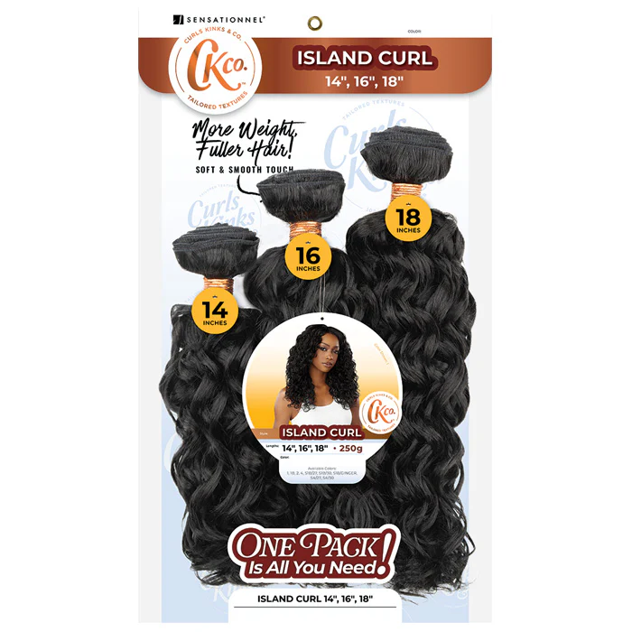 Sensationnel Curls Kinks & CO Weave Multipack - 3 PCS ISLAND CURL (14/16/18", 18/20/22") - Image 4