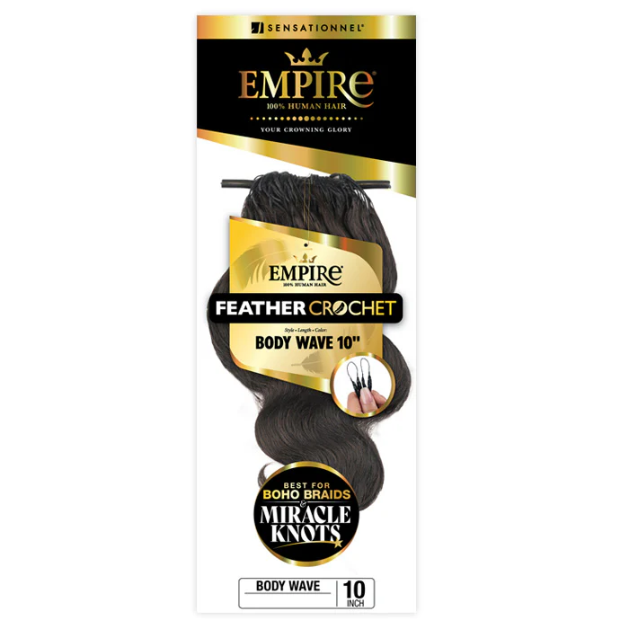 Sensationnel Empire 100% Human Hair Feather Crochet Braids - BODY WAVE 10/12"