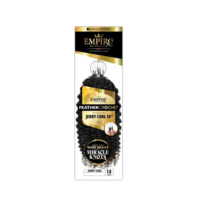 Sensationnel Empire 100% Human Hair Feather Crochet Braids - JERRY CURL 14/18"