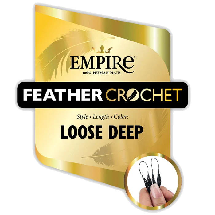 Sensationnel Empire 100% Human Hair Feather Crochet Braids - LOOSE DEEP 10/12/14/18" - Image 4