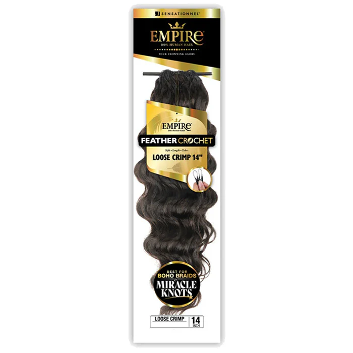 Sensationnel Empire 100% Human Hair Feather Crochet Braids Multilength - LOOSE CRIMP 10/12/14/18"