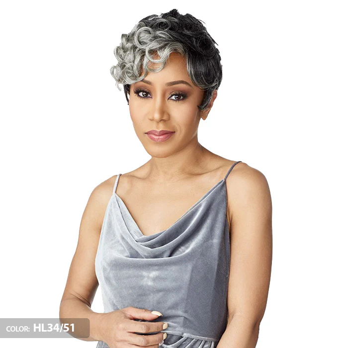 Sensationnel Empire Wig Salt & Pepper 100% Human Hair Full Wig - FLORA - Image 3