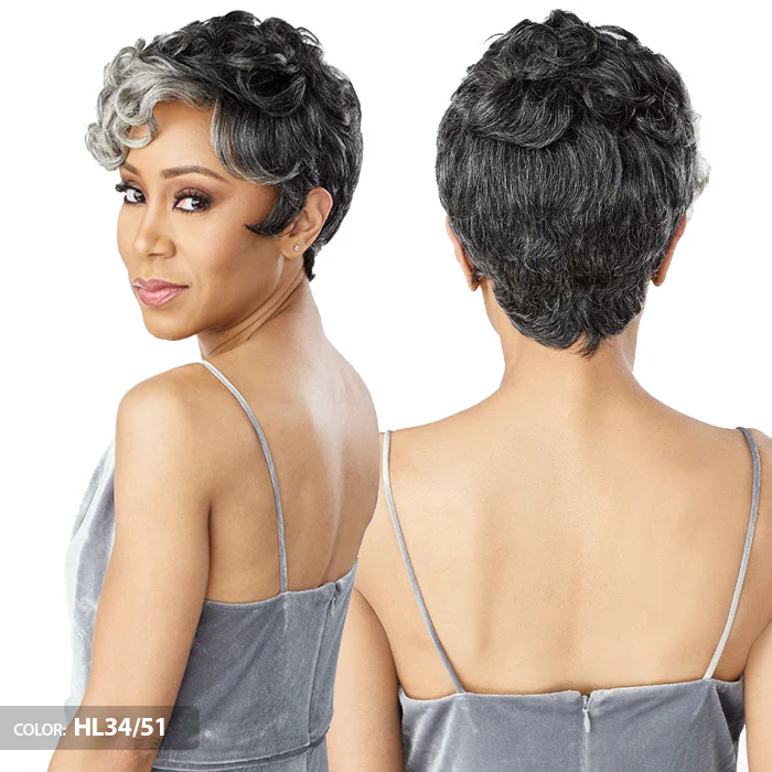 Sensationnel Empire Wig Salt & Pepper 100% Human Hair Full Wig - FLORA - Image 4