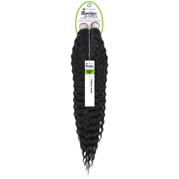 Sensationnel Human Hair Blend Boutique Bundles Lace Part Closure - FRENCH WAVE 18"