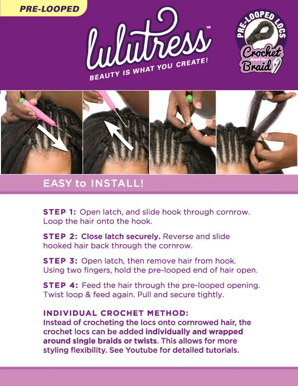 Sensationnel Lulutress Pre-Looped Crochet Braid - 2X OCEAN WAVE 8" - Image 5