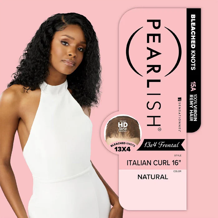 Sensationnel Pearlish Virgin Remy Human Hair 15A Glueless HD 13x4 Lace Frontal Wig - ITALIAN CURL 16" - Image 4