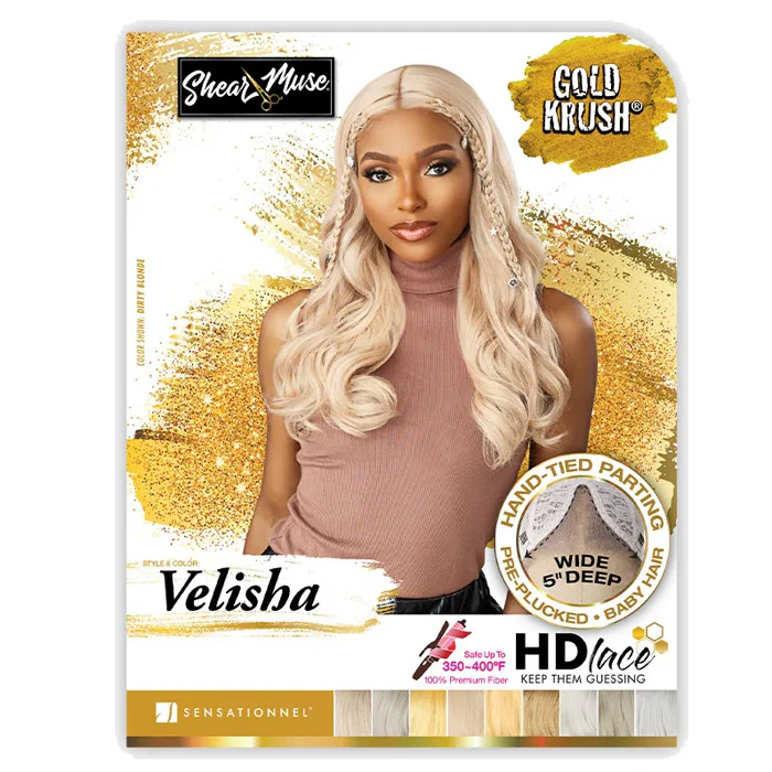 Sensationnel Shear Muse Gold Krush Glueless Wide 5" Deep Pre-Plucked HD Lace Front Wig - VELISHA - Image 5