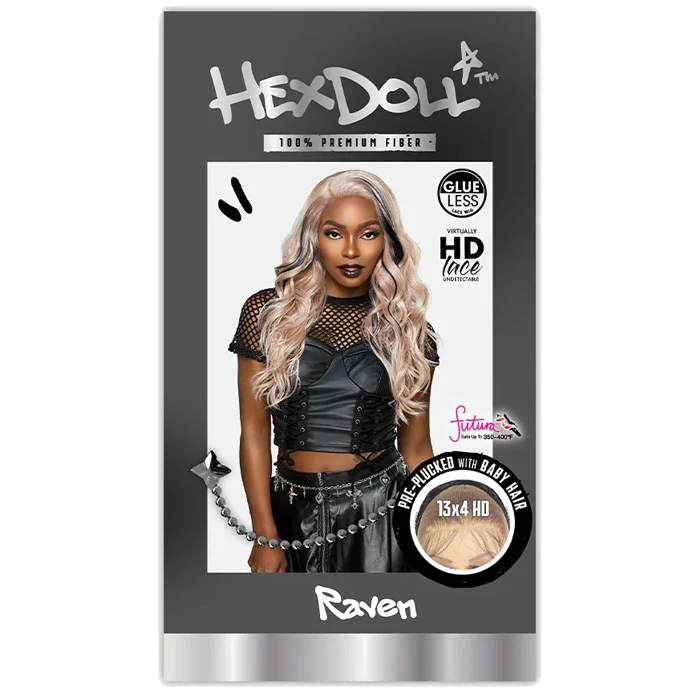 Sensationnel Shear Muse Hex Doll Glueless 13x4 HD Lace Frontal Wig - RAVEN - Image 6