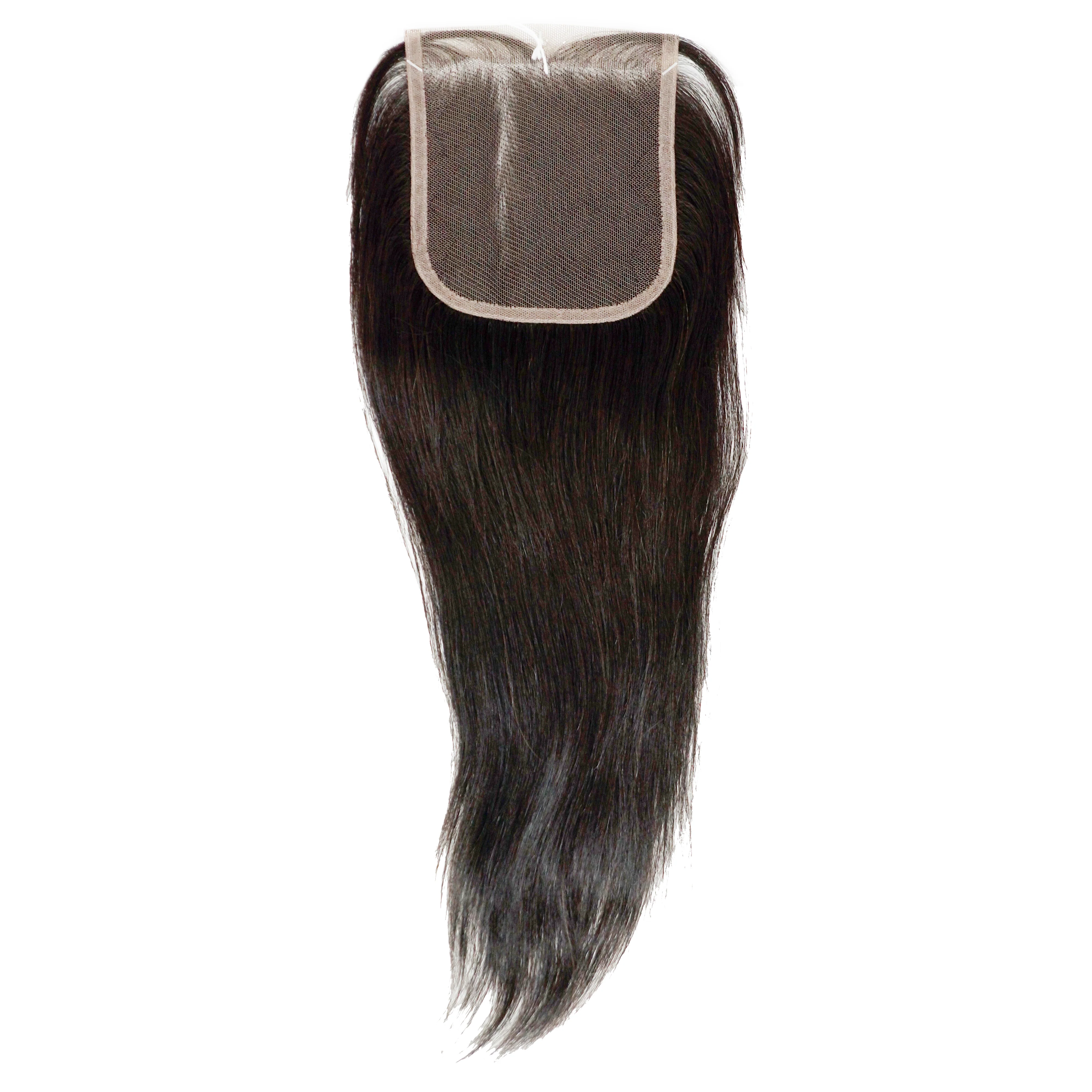 Shake-N-Go 100% Unprocessed Natural Human Hair - NVH STRAIGHT 4"x4" Lace Closure 12" - Image 2