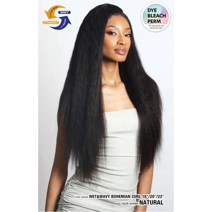 Shake N Go Glossy 100% Virgin Remy Hair HD 4x4 Hand-Tied Lace Closure - BOHEMIAN CURL 12 - Wet & Wavy - Image 5
