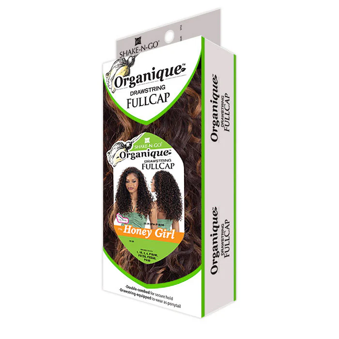 Shake N Go Organique Drawstring Full Cap Half Wig - HONEY GIRL - Image 4