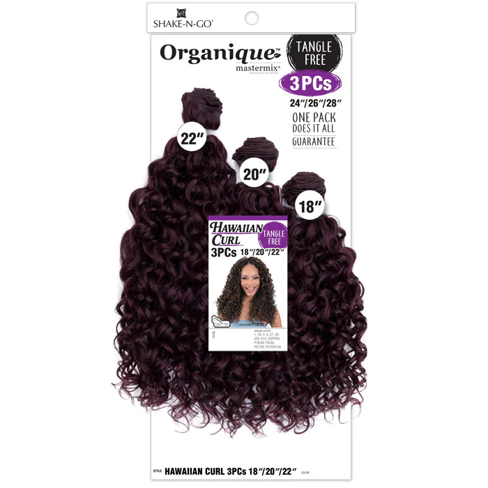 Shake N Go Organique Mastermix Weave - 3 PCS HAWAIIAN CURL 18/20/22" - Image 4
