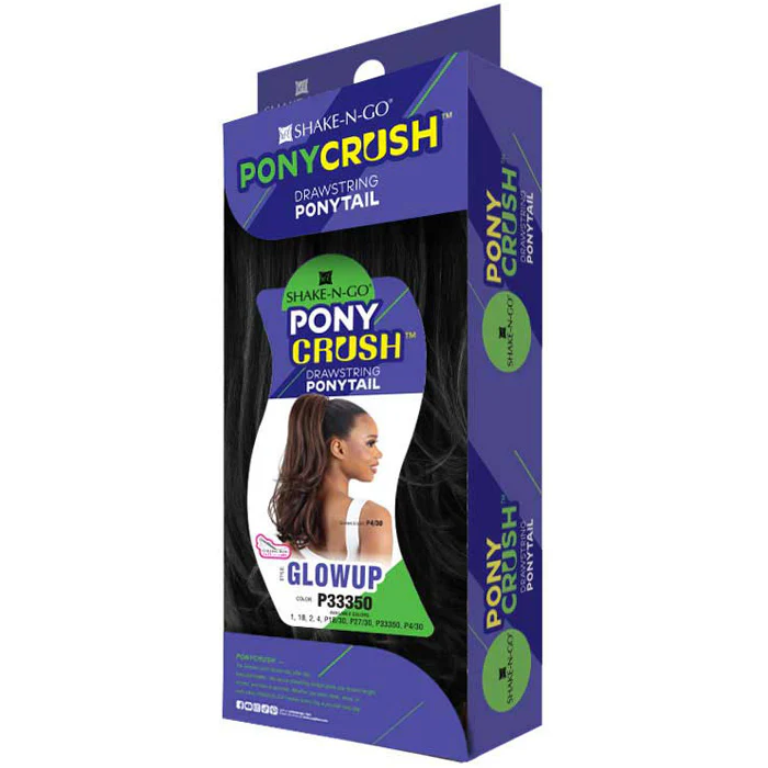 Shake N Go Pony Crush Drawstring Ponytail - GLOWUP - Image 3
