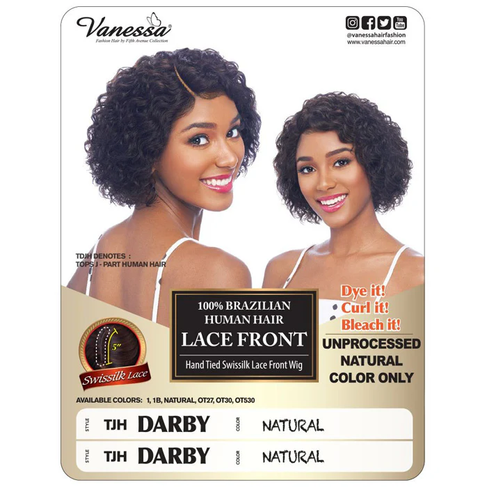 Vanessa 100% Brazilian Human Hair Swiss Deep Part Lace Front Wig - TJH DARBY - Image 4